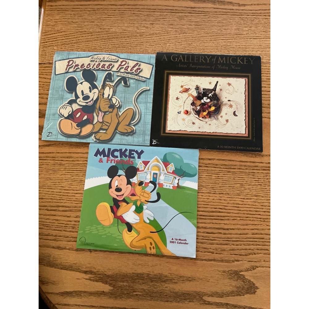 Vintage Disney Mickey Mouse Calendars Lot 1999 2001 Mickey & Friends Pals